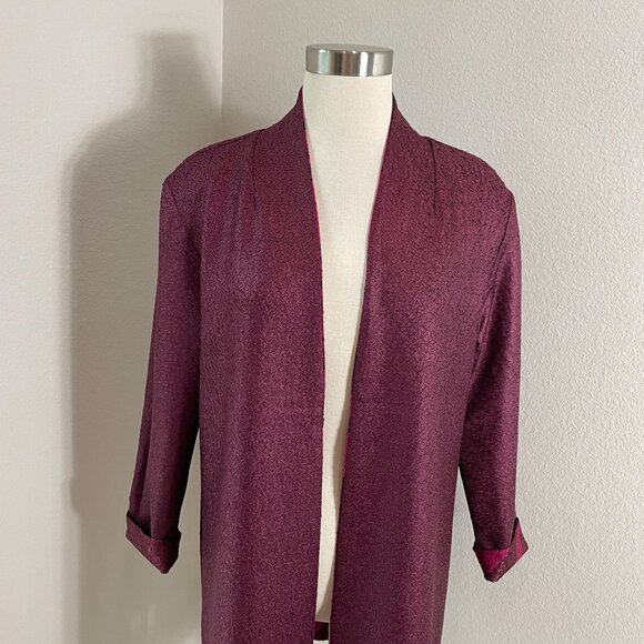 NEW $169 Chicos Travelers Womens Medium Reversible Crushed Jacket Deep Chianti - Picture 11 of 16